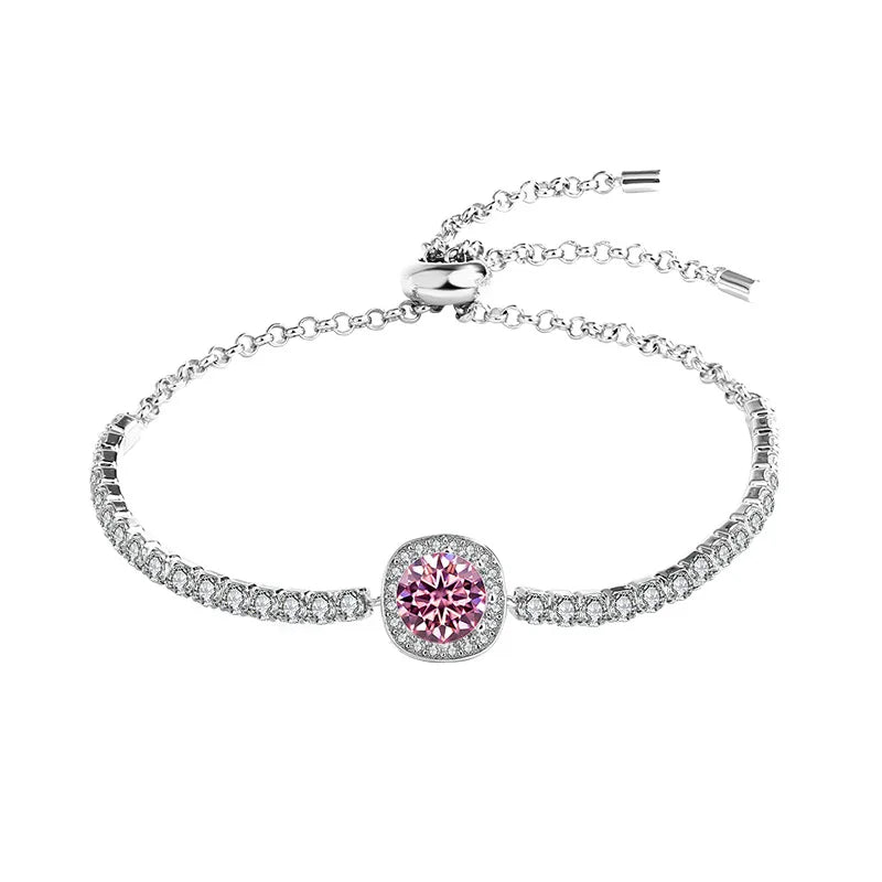 PureNew 1ct Moissanite Bracelets For Women Original 925 Sterling Silver Girly Lovely Lady's Elegant Moissanite Diamond Bracelet