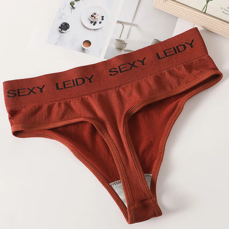 Letter Belt Brazilian Panties Women Seamless Underwear Female Underpants Sexy Briefs Lingerie Comfy Intimates