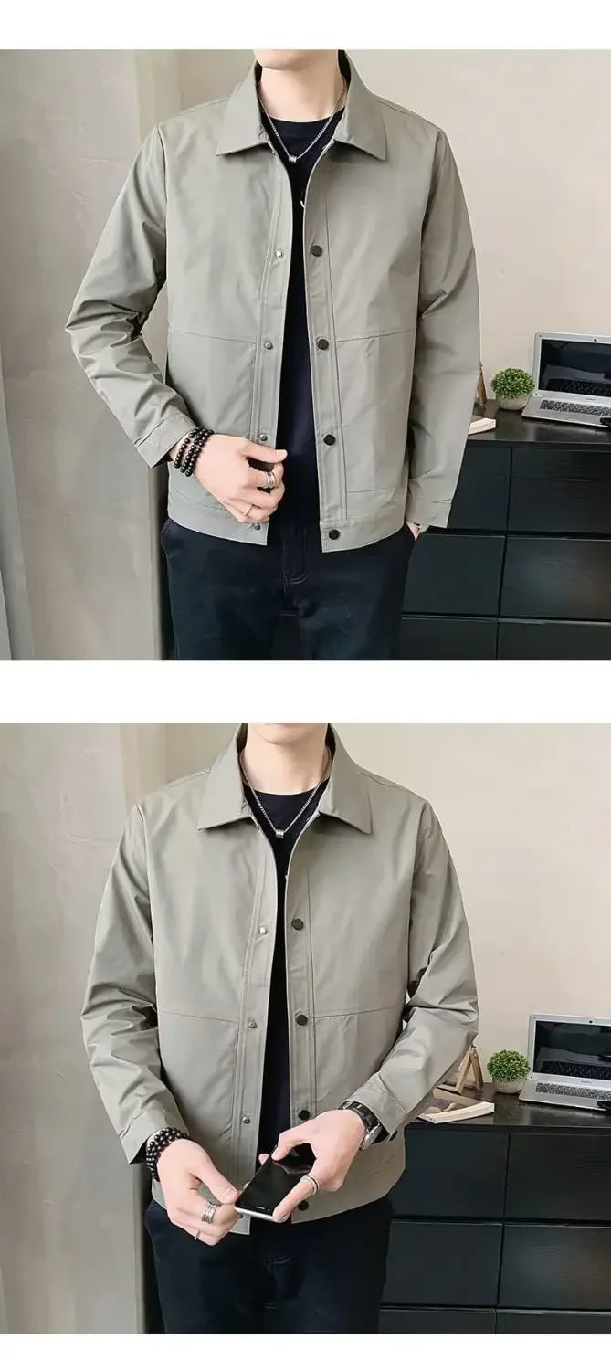 Casual Collared Men's Jacket Hot Sale Of The Season New Style British Style Versatile Spring Autumn Youth Casual Fashionable Mal