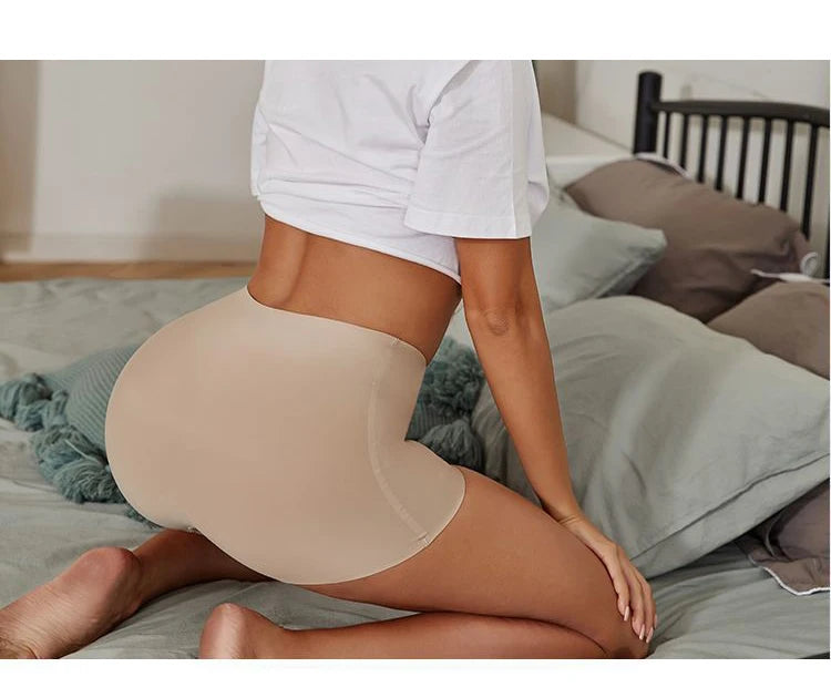 CINOON Seamless Sports Shorts Women's Panties High-Waist Tummy Hips Safety Pants Slim Shaping Underwear Ice Silk Boxer Briefs