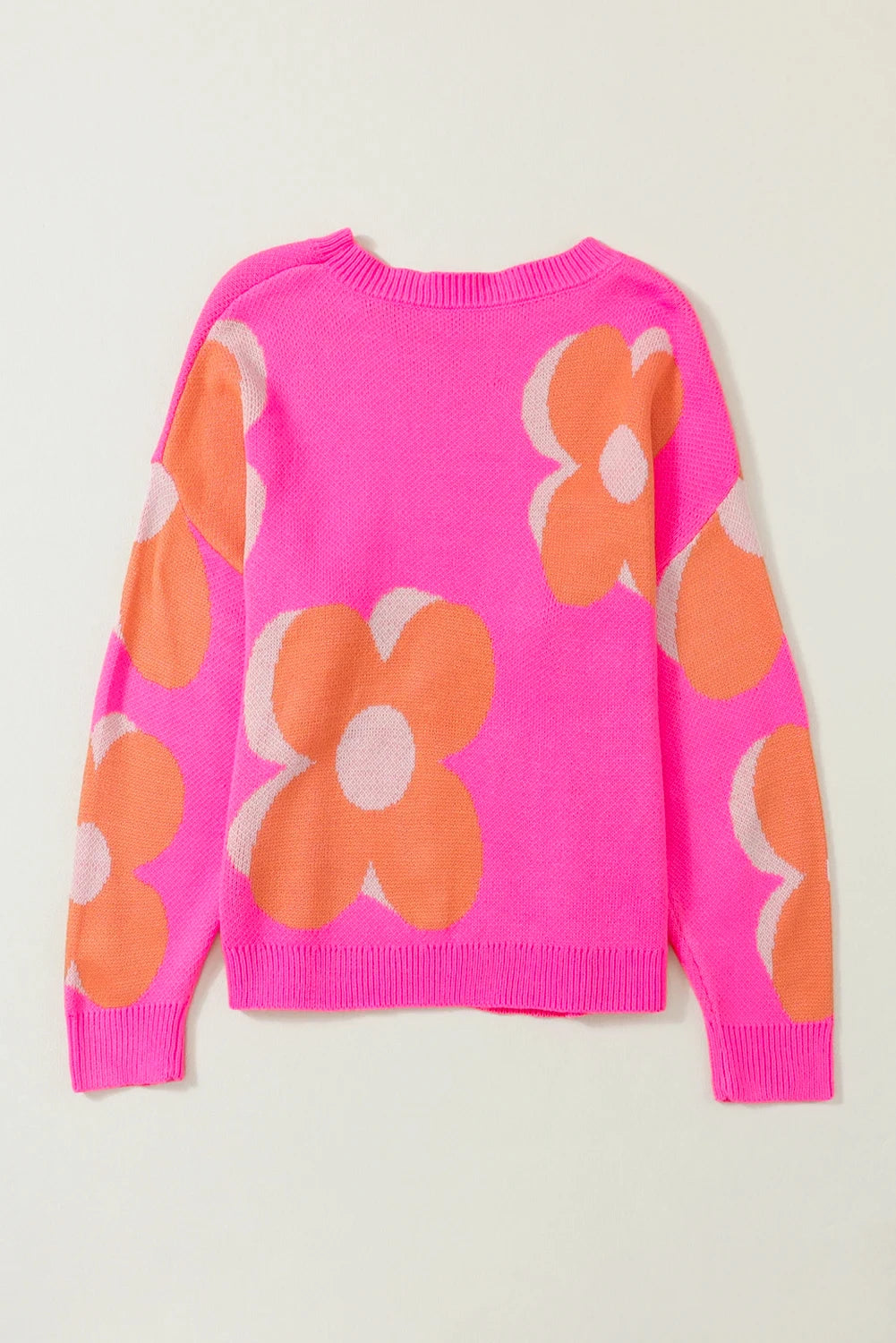 Sweet Lady's Knitwear, Warm and Fashionable Ladies' Clothing Elegant and Sweet Fashion Top with Exquisite Flower Pattern Sweater