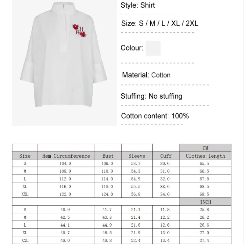 Summer Women Shirt New Elegant Temperament Short Sleeved White Shirt Blouse 100% Cotton Shirts Women's Casual Solid Color Tops