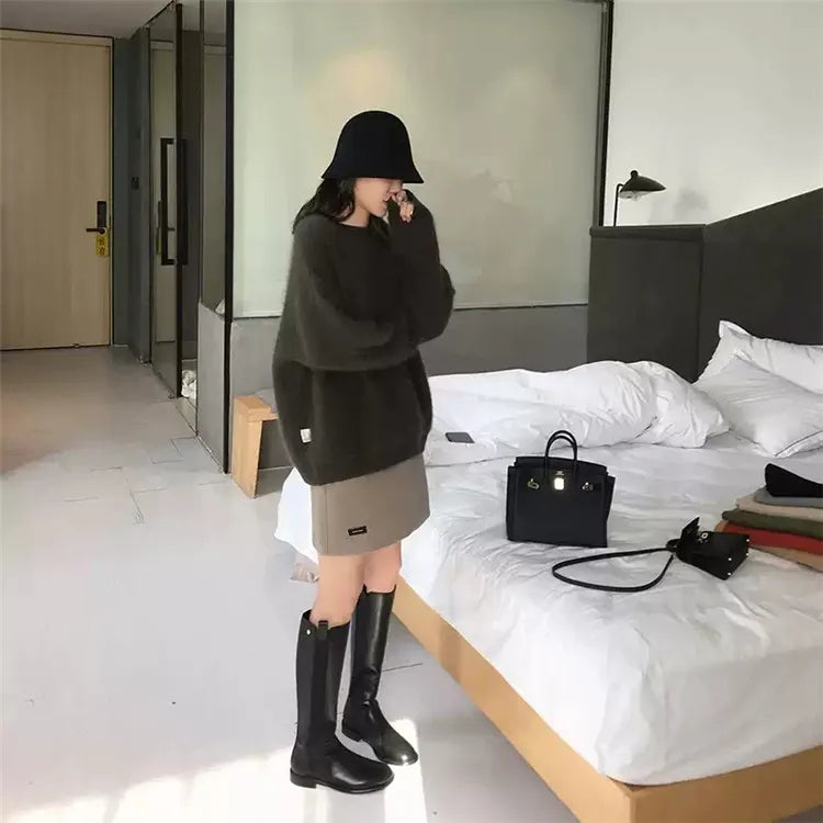 Women Sweater Womens Winter Sweaters Pullover Traf Female Knitting Overszie Long Sleeve Loose Knitted Outerwear Ropa De Mujer