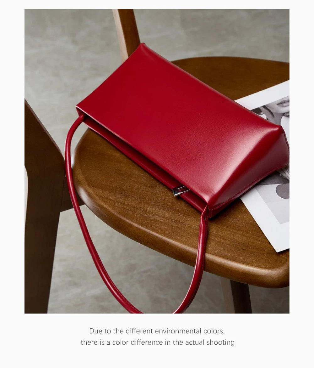 Zency 2024 New Luxury Handbag Fashion Women Leather Shoulder Bag Ladies Underarm Bag Sac De Femme Red Bride Wedding Bags