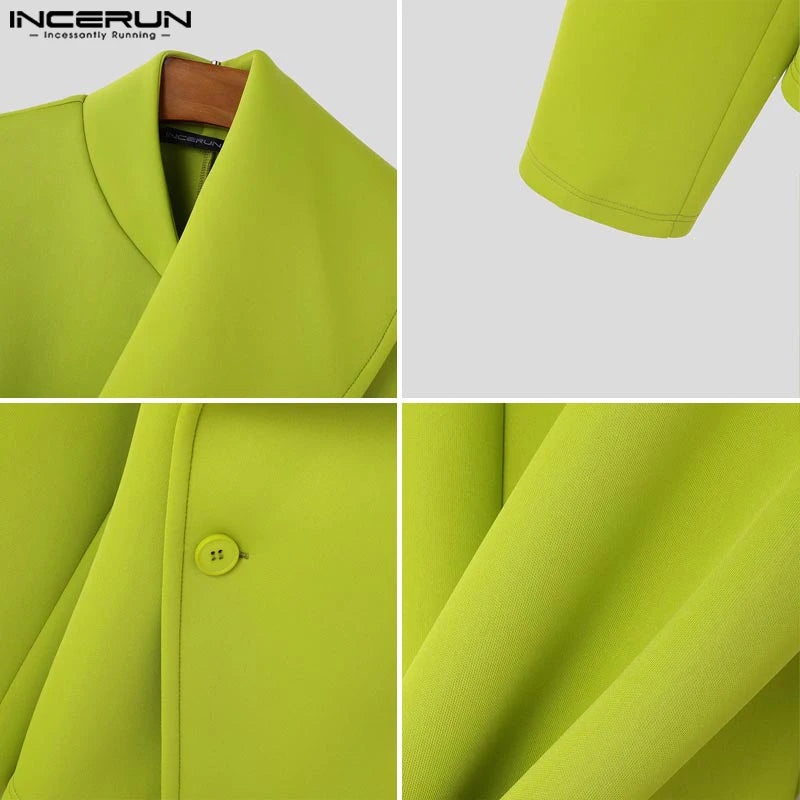 Stylish Casual Style Tops INCERUN New Men Deconstruction Design Solid Loose Jackets Handsome Male Long Sleeved Jackets Coat 2025
