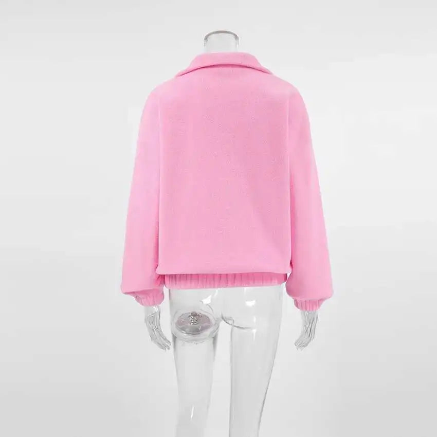 UCXQ Fashion Pullover Sweatshirt European Style Solid Color Long Sleeve All Match Loose Casual Top Women 2025 Spring Autumn 1497