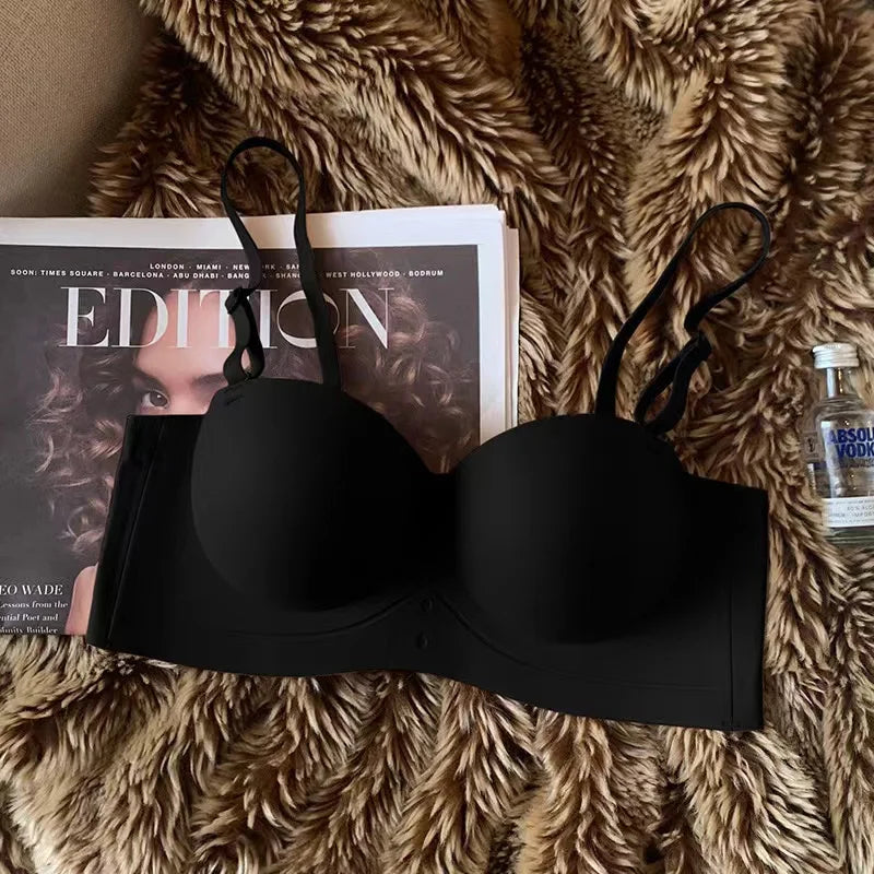 Women's Bra Half Cup Push Up Small Breasts Show Bigger Side Breasts Seamless Sling Bra No Wires Sexy Sling Bra