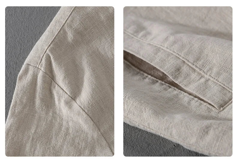 Spring and Autumn New Comfortable Linen Mens Jacket Loose Simple Casual Youth Versatile Cotton Linen Men Clothing FY202