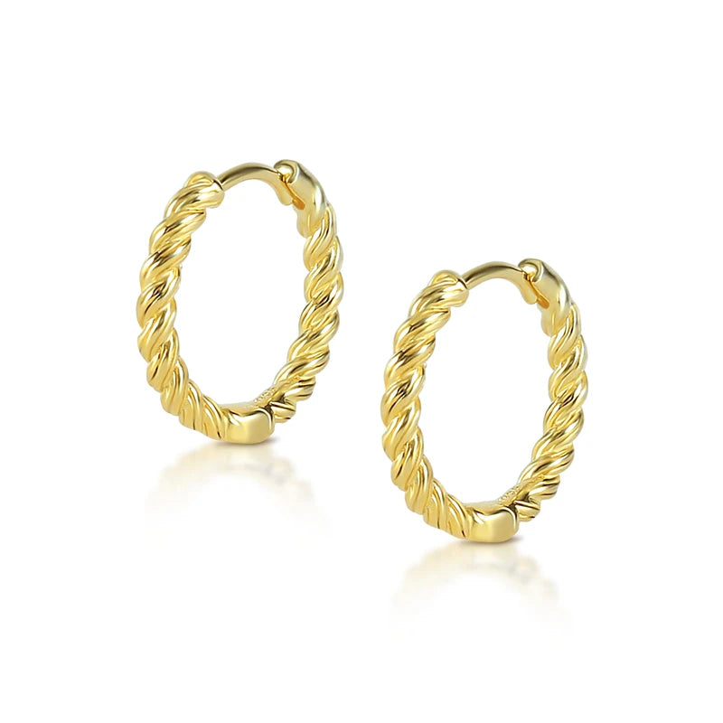 CANNER White Zircon Simple Love Round Earring For Women 925 Sterling Silver Earrings Hoops Pendiente Plata Piercing Gold Jewelry