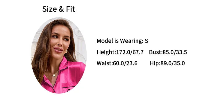 Women's Home Clothes Satin Pajama Autumn Long Sleeve Pocket Heart-shaped Embroidery Tops & Pants Pyjama Femme Loungewear Pj Set
