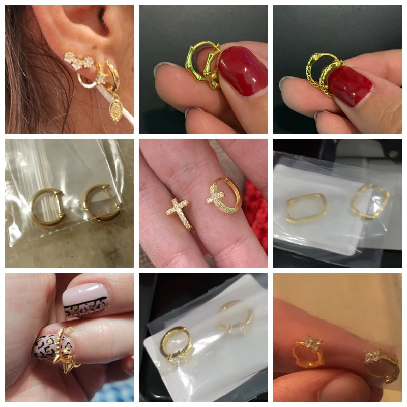 CANNER White Zircon Simple Love Round Earring For Women 925 Sterling Silver Earrings Hoops Pendiente Plata Piercing Gold Jewelry