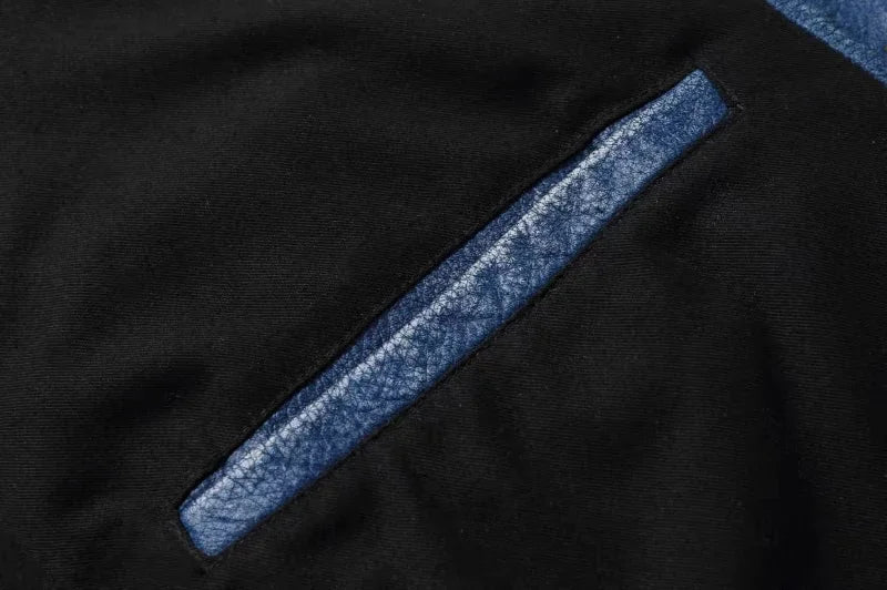 New Navy Blue Top Layer Cowhide Genuine Leather Jacket Men's Short Slim Fit Retro Motorcycle Lapel Casual Jacket Trendy