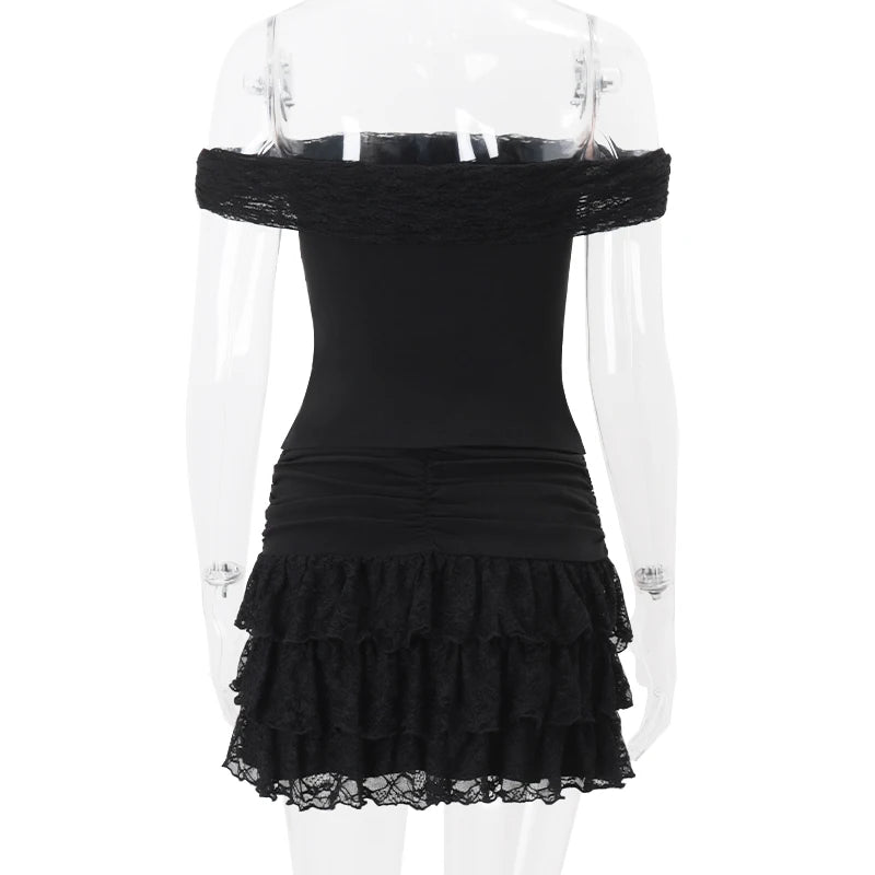 Candyhot Off Shoulder Solid Sexy Fashion Backless Strapless Fairycore Skirt Set 2025 Spring New Prom Party Evening 2 Pieces Set