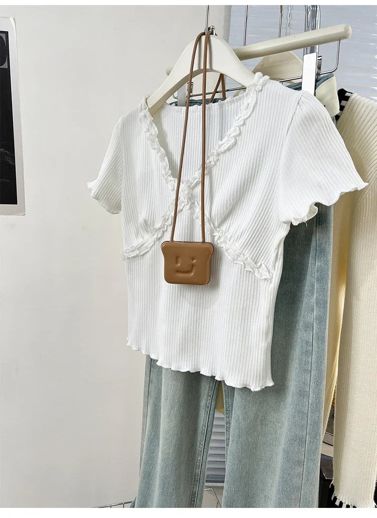 Summer Women T Shirt T-Shirt Woman Clothes Tops Tshirt Female Crop Top Tees Y2k Para Mujer Ropa De Mujer Roupas Feminina Traf
