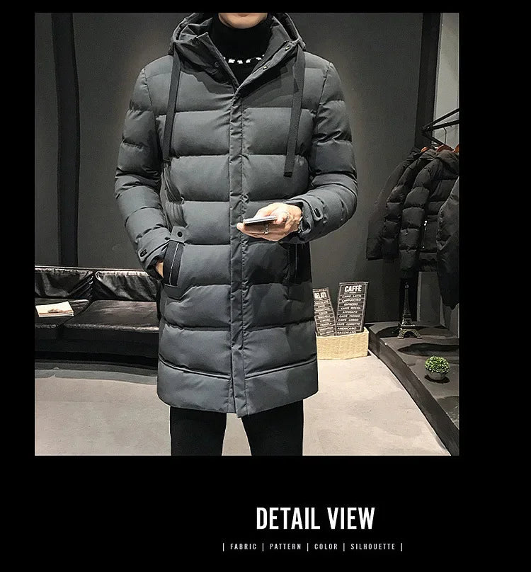 Men Long Down Jackets Winter Coats Chaquetas Hooded Casual Winter Parkas High Quality Male Green Warm Parkas Coats Size 8XL