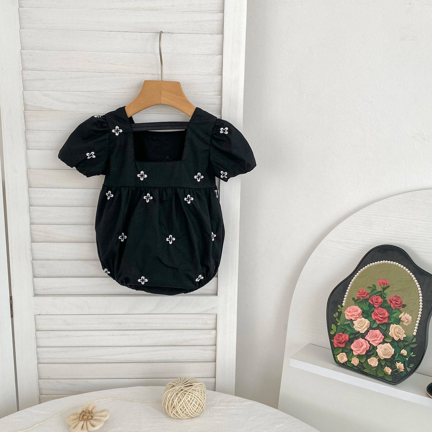 New Summer Newborn Clothes Kids Baby Girls Rompers 4 Colors New Infant Kids Baby Girls Embroider Flower Baby Rompers Clothes