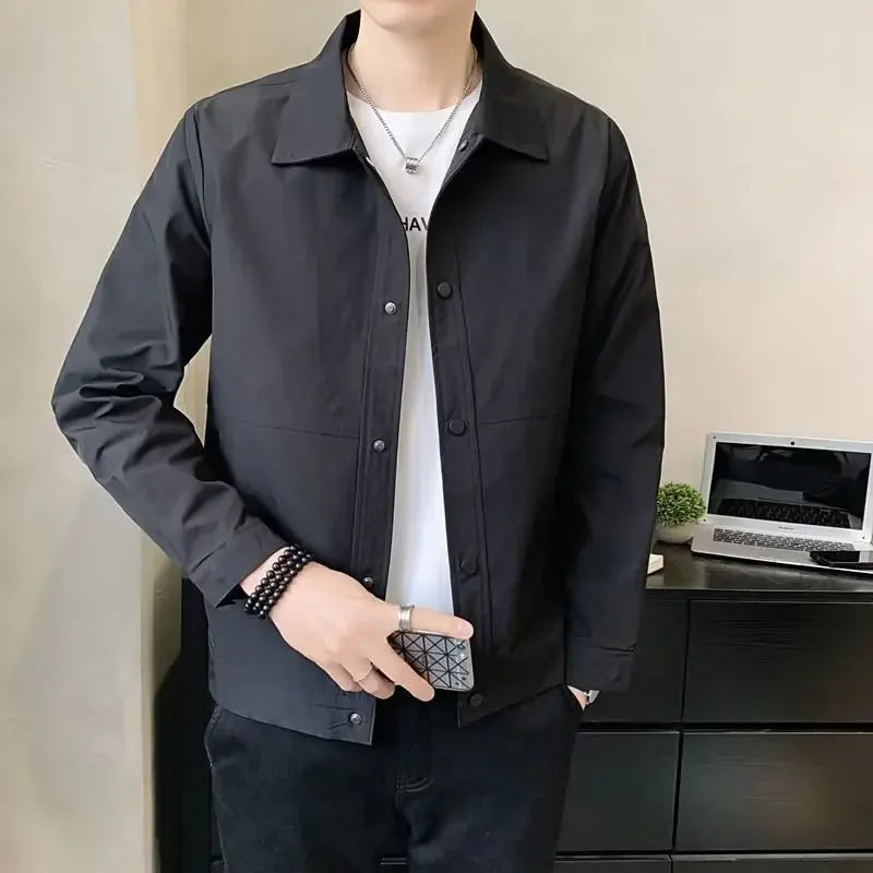 Casual Collared Men's Jacket Hot Sale Of The Season New Style British Style Versatile Spring Autumn Youth Casual Fashionable Mal