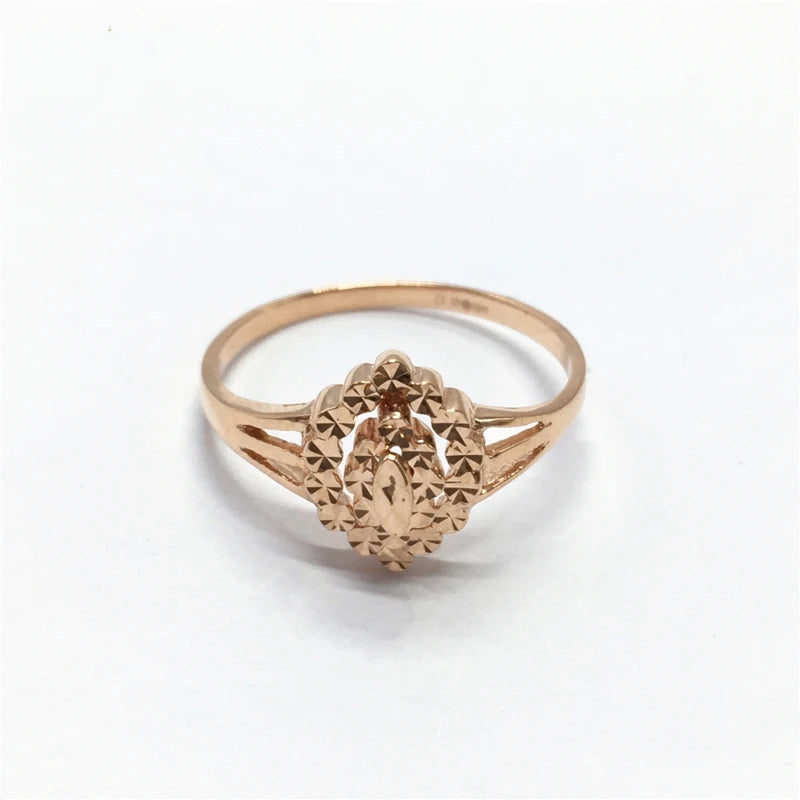 585 Purple Gold Plated 14K Rose Gold New Olive Type Shiny Rings For Women Open Fashion Exquisite Charm Jewelry Party Gift
