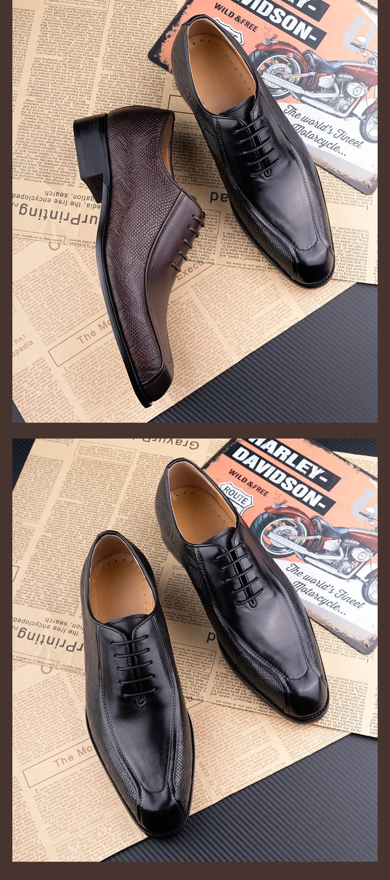 Deluxe Men's Leather Shoes Formal Dress Shoes Wedding Party Oxford Handmade Comfortable Lace Up Genuine Leather Men's Shoe