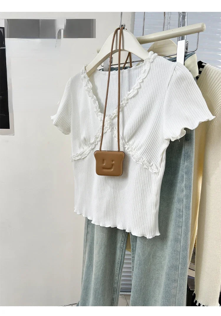 Summer Women T Shirt T-Shirt Woman Clothes Tops Tshirt Female Crop Top Tees Y2k Para Mujer Ropa De Mujer Roupas Feminina Traf