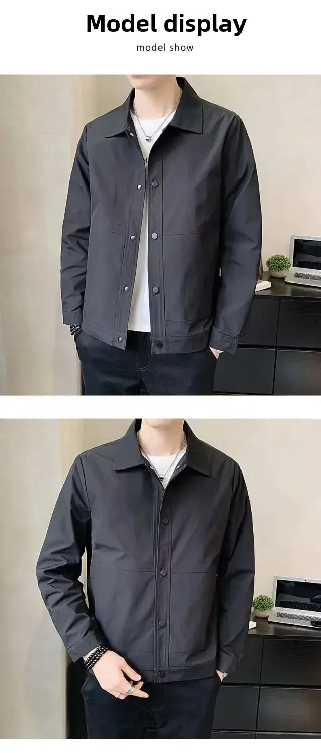 Casual Collared Men's Jacket Hot Sale Of The Season New Style British Style Versatile Spring Autumn Youth Casual Fashionable Mal