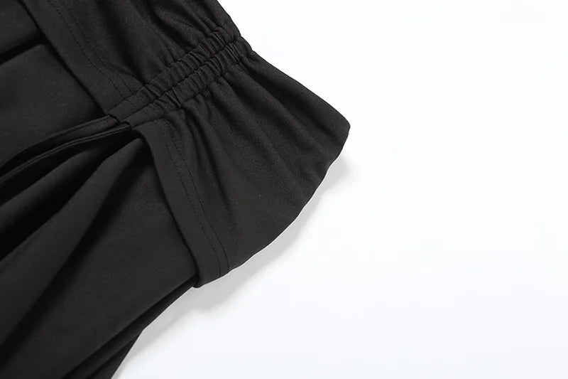 Goth Dark Mall Gothic Dropped Waist Drawstring Mini Skirt Punk Grunge Women Irregular Hem A-line Skirts Chic E-girl Techwear Y2K