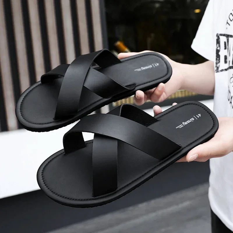 New Slippers Men's Summer Casual Shoes for Men Outdoor Comfortable Soft Sole Slides Beach Sandals Size 39-46 Dropshipping