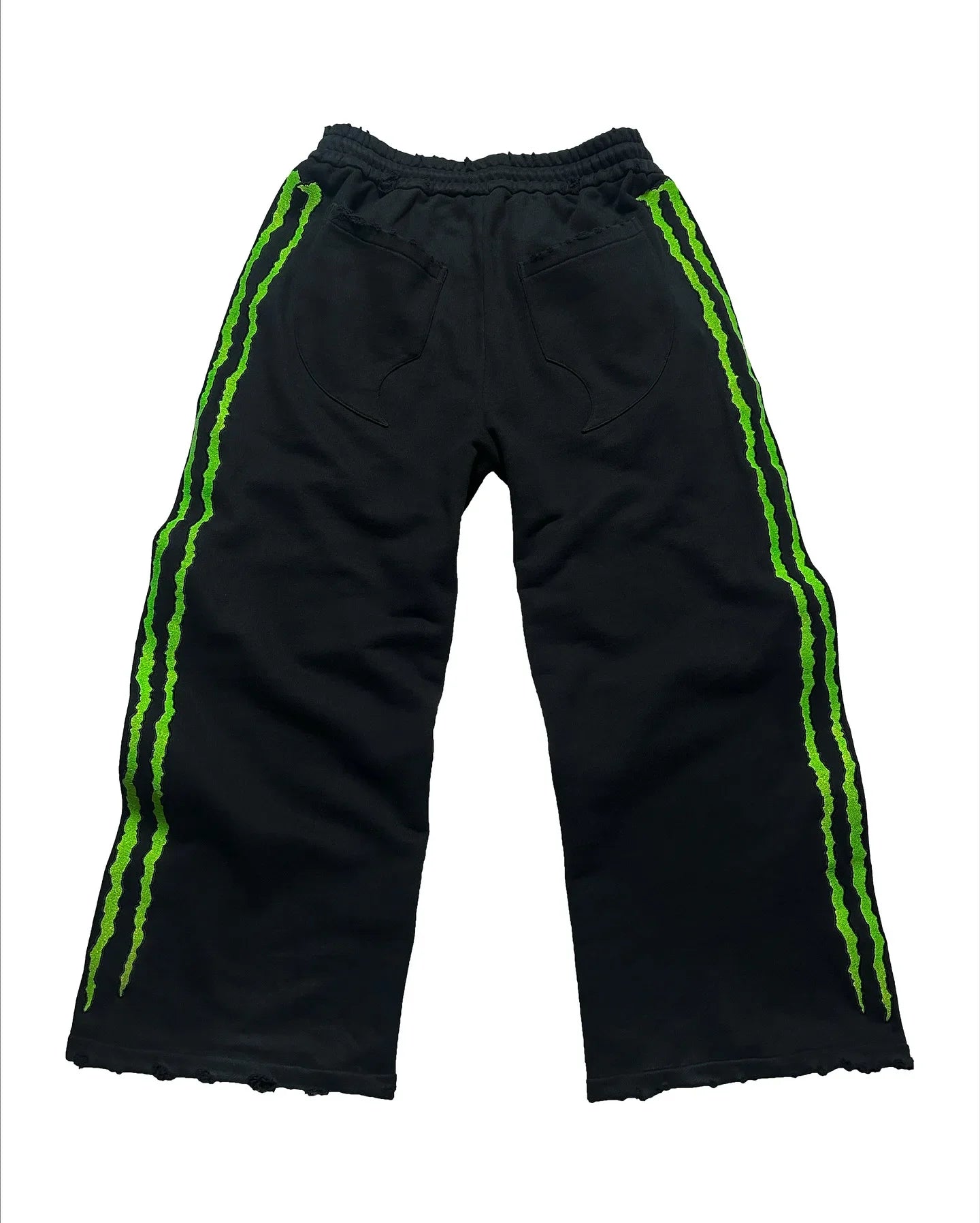 Claw Triple Stripe Fluorescence Sweatpants Y2K Streetwear Hip Hop Personality Glow Casual Pants Cotton Drawstring Joggers