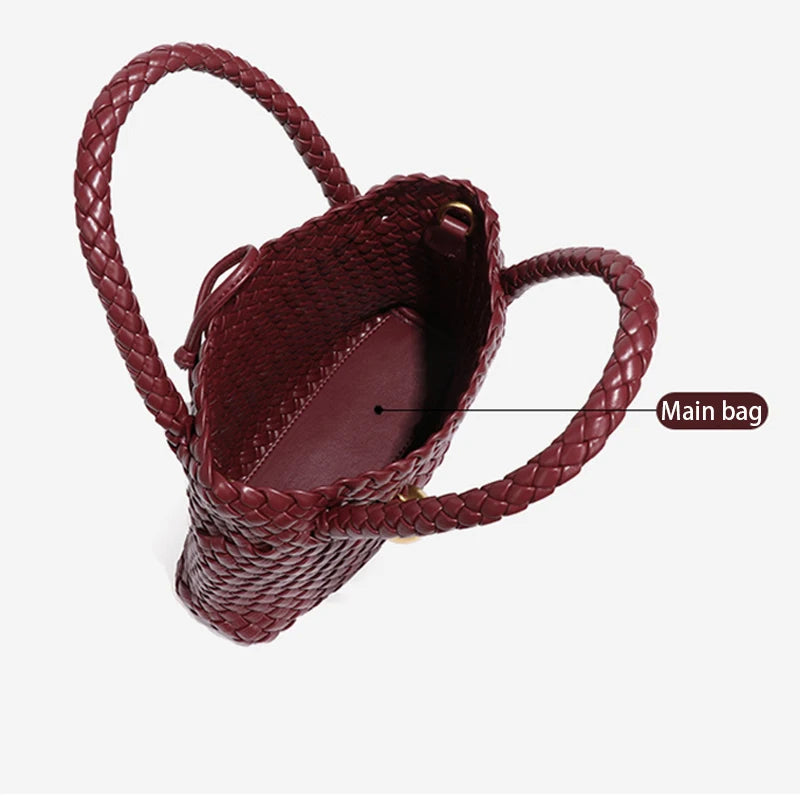 Woven Shoulder Bag for Women Crossbody Tote Bag for Women Small Handbag Vegan Leather Purse Tote Handbag Hobo Bag