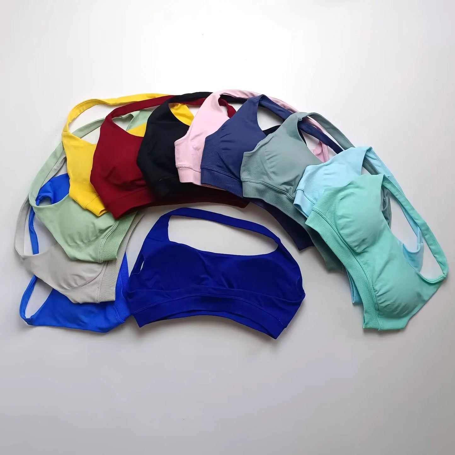 NCLAGEN Sports Bra Women Seamless Halter Top High Support Push-up Open Back Gym wear Fitness Yoga Workout underwear