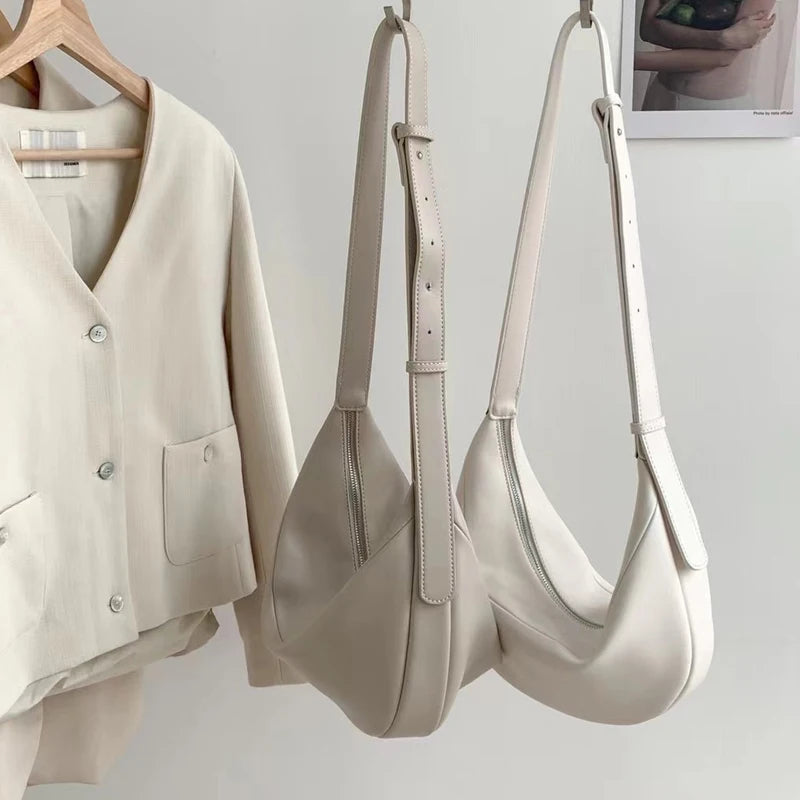 Zipper Women's Bag Korean Designer Middle Hobos Women Handbags High Quality PU Leather Ladies Shoulder Crossbody Bag Whole Sale