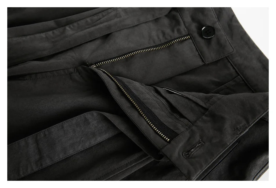 Japanese Streetwear Fashion Show Overalls Men's Loose Vintage Straight Casual Pure Cotton Wide-leg Baggy Pants Cargo Trousers