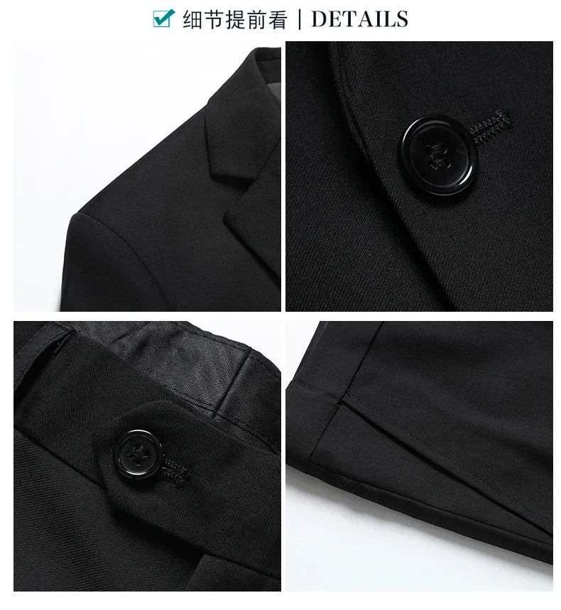 New (Blazer+ Vest + Pants) Fashion Business Men's Professional Dress Solid Color Trend Casual Gentleman Slim Groom Suit M-6XL