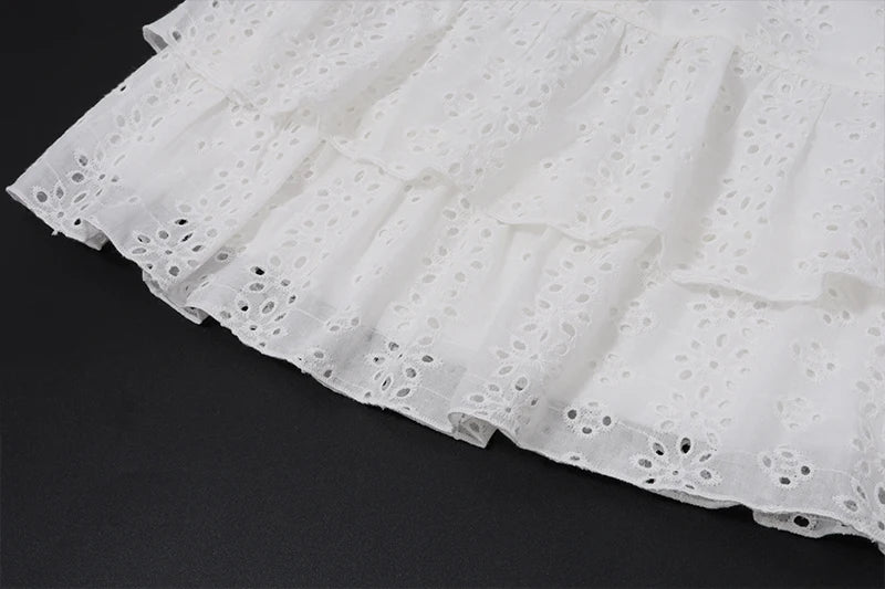 WhereMery Leisure Aesthetics Y2K Slim Two Piece Puff Sleeve Crop Top Ruffled Mini Skirt High Street Party Set Summer Basics 2024