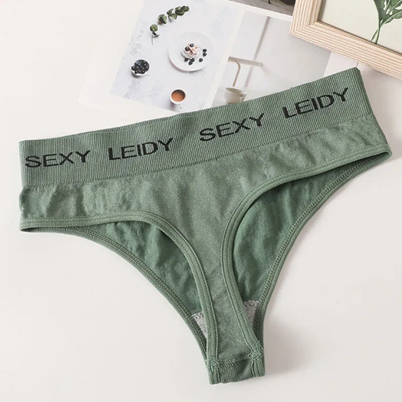 Letter Belt Brazilian Panties Women Seamless Underwear Female Underpants Sexy Briefs Lingerie Comfy Intimates