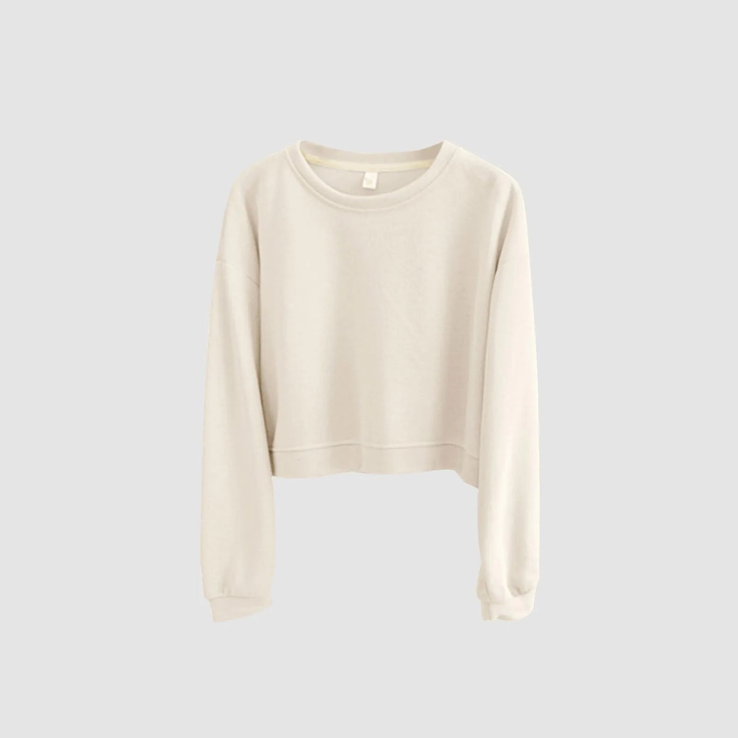 Fall Crop Hoodless Women'S Casual Long Sleeve Pullover Casual Sport Style Classic Round Neck Sweatshirts Womens Popular Clothes