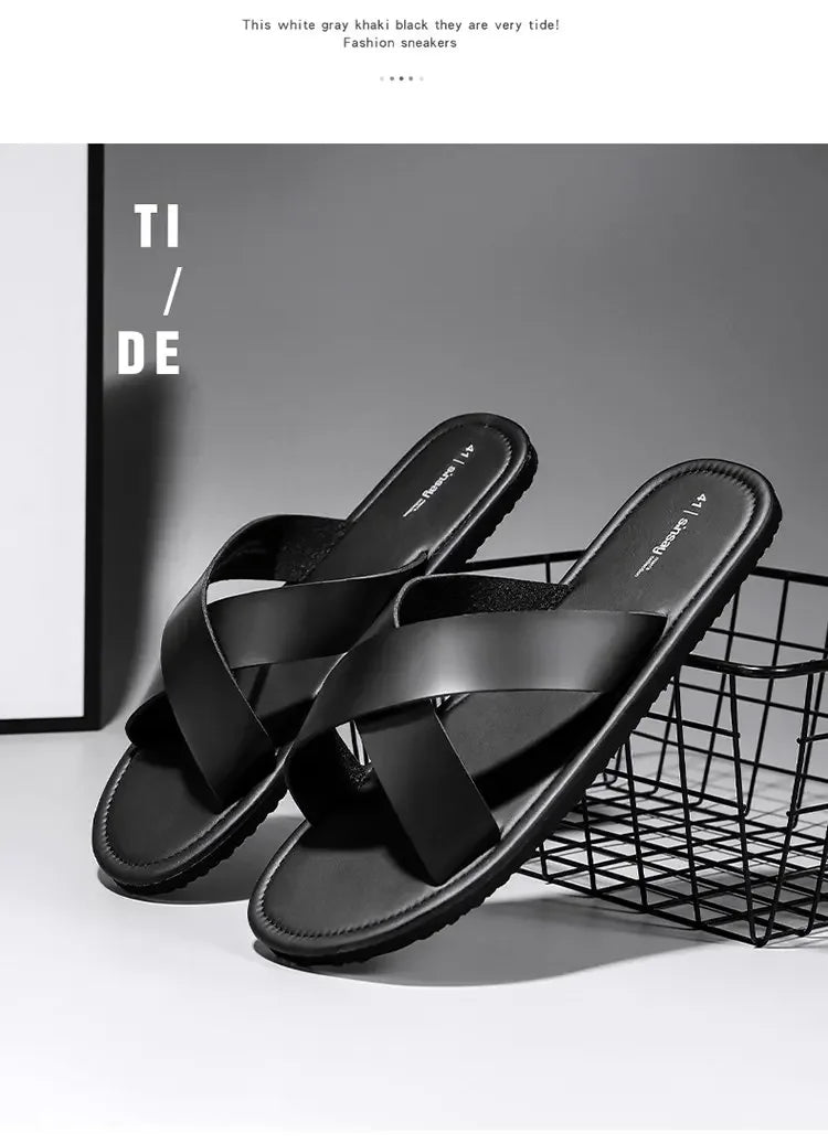 New Slippers Men's Summer Casual Shoes for Men Outdoor Comfortable Soft Sole Slides Beach Sandals Size 39-46 Dropshipping
