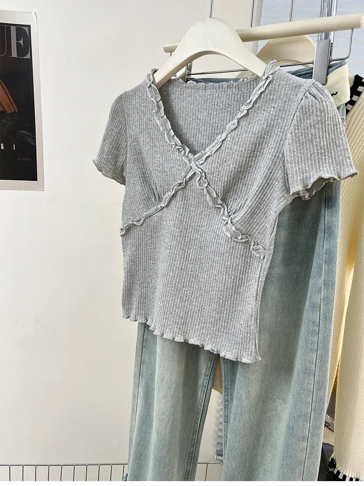 Summer Women T Shirt T-Shirt Woman Clothes Tops Tshirt Female Crop Top Tees Y2k Para Mujer Ropa De Mujer Roupas Feminina Traf
