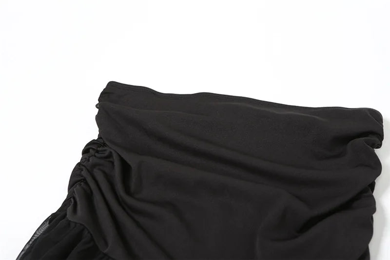 2025 New Gothic Mini Skirt Halloween Goth Aesthetic 90s Y2K Party Club Harajuku Streetwear Women's Skirt Black High Waist Skirts