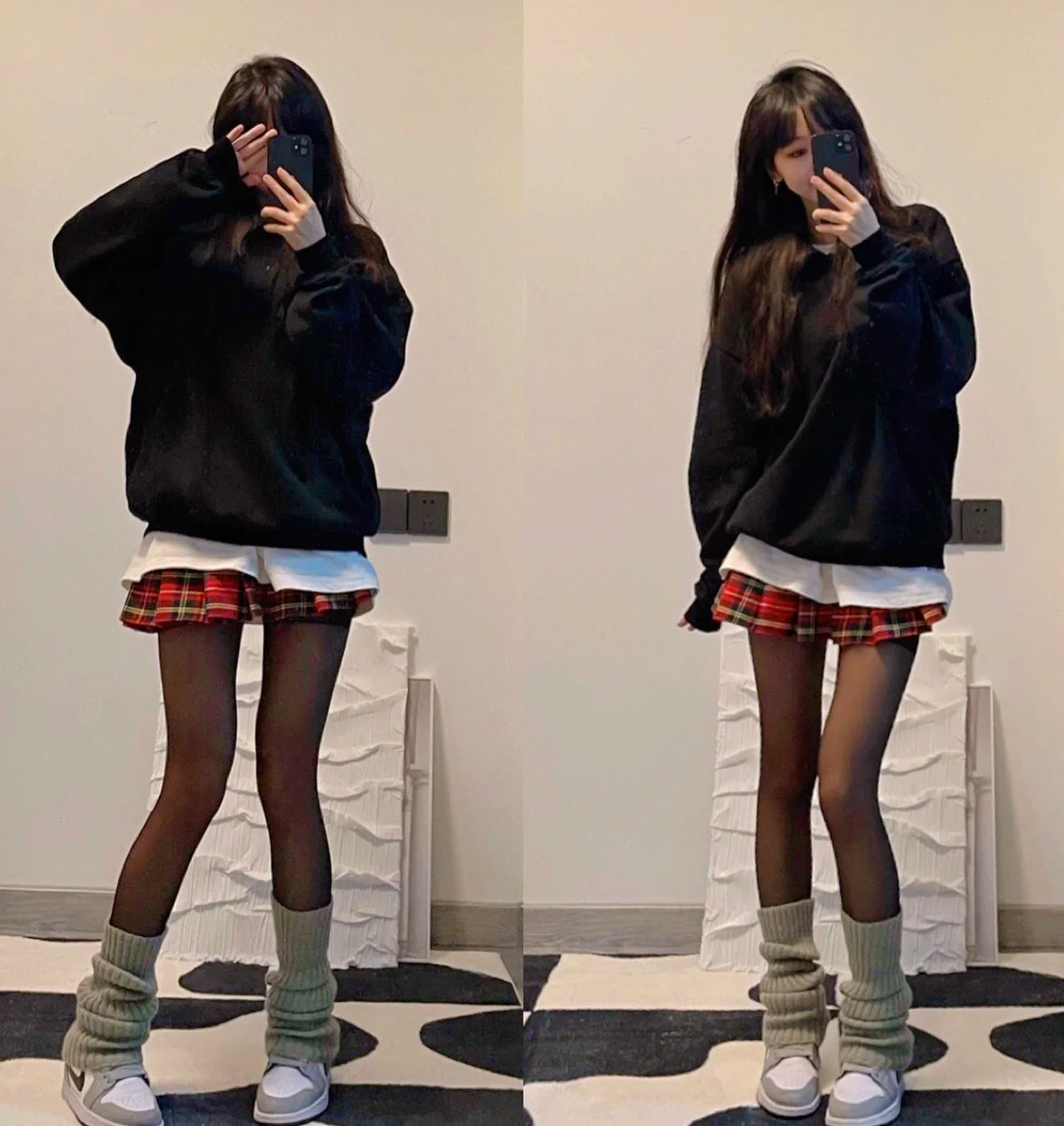 Plaid Pleated Mini Skirts for Women Casual Simple Korean Fashion Preppy Style Vintage Chic High Waist Faldas Hotsweet All-match