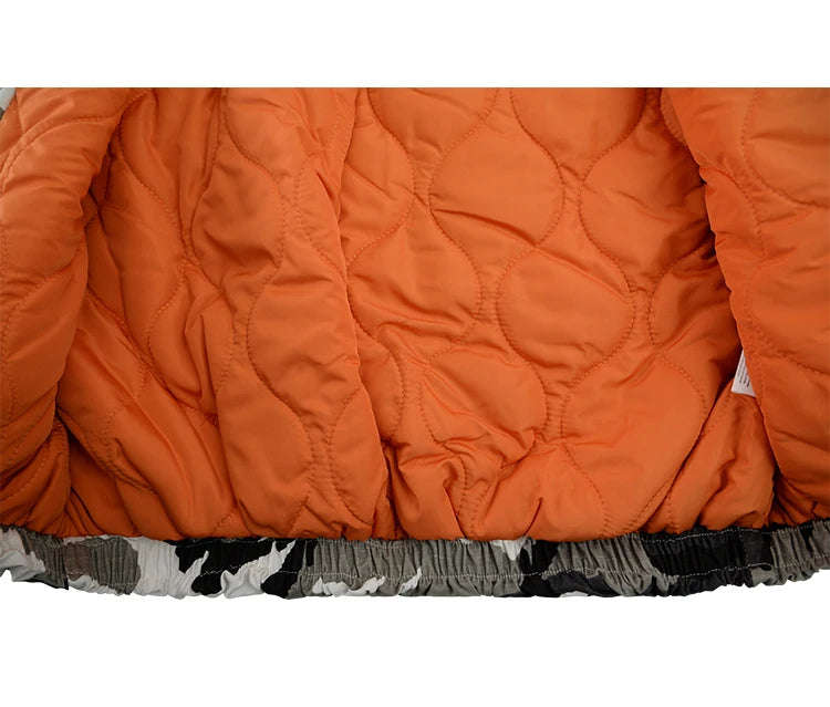 Tung Sung Camouflage Hooded Puffer Jacket Men's and Women's Loose Short Coat Men Winter