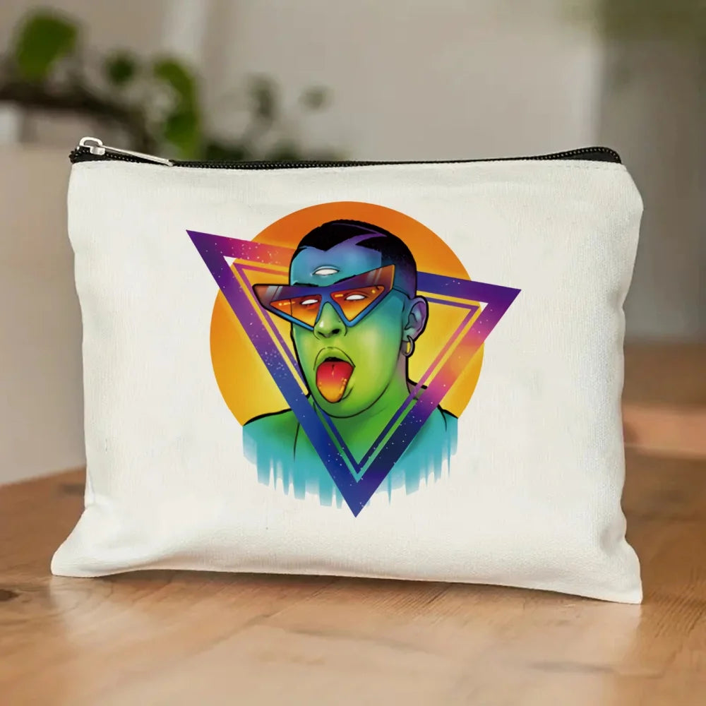 Un Verano Sin Ti Gift Bag Set, Bad Bunny Print Tote Bag, Casual Canvas Shoulder Bag with Mini Storage Bag