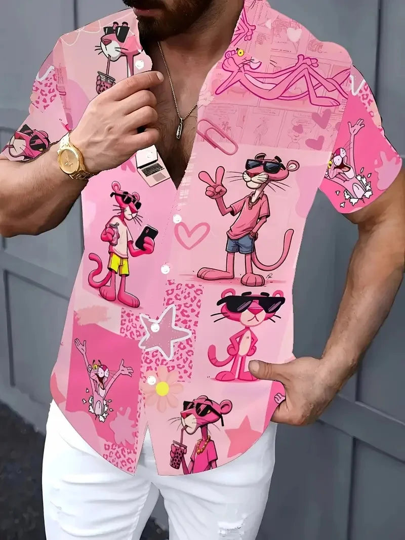 Short-sleeved printed shirt, suitable for both men and women. 3D pattern design. Summer fashion style shirt.