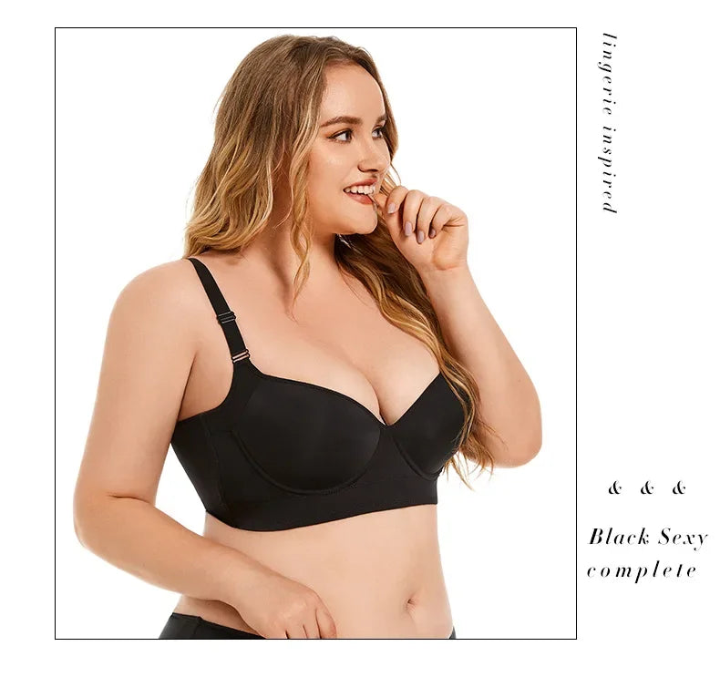 Push-Up Back Smoothing Bra Back Smooth Out Shaper Plus Size Wide Band Bras Shapewear Back Fat Smooth Underwear Shapers F Cup