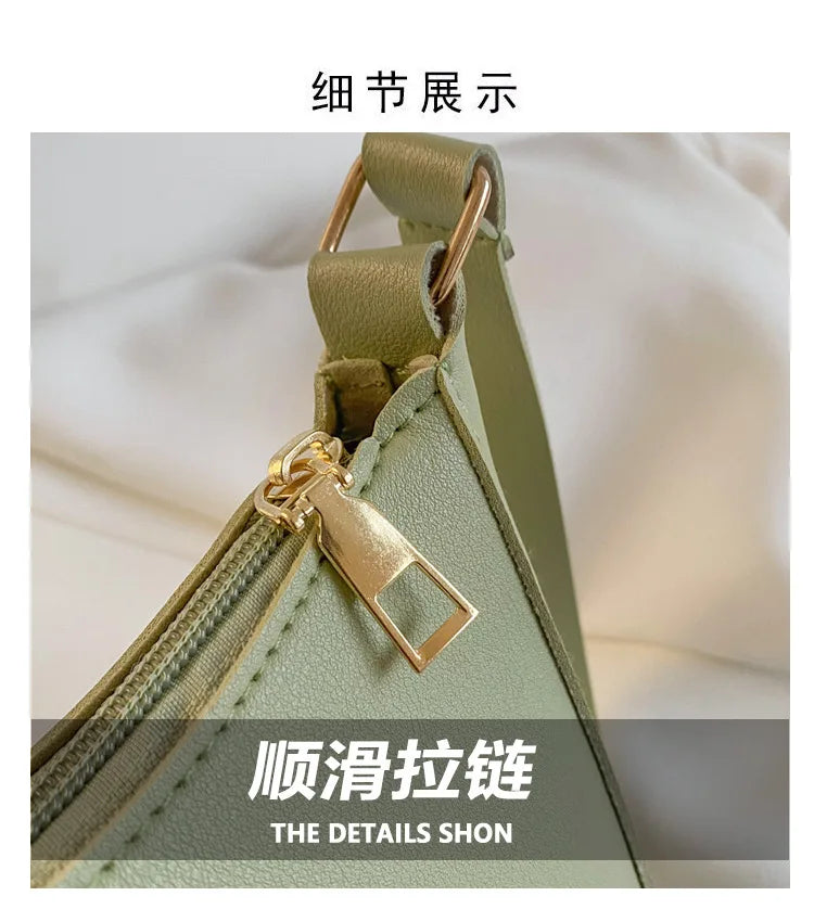 New Women's Fashion Handbags Retro Solid Color PU Leather Shoulder Underarm Bag Casual Women Handbags Designer Bag for Women