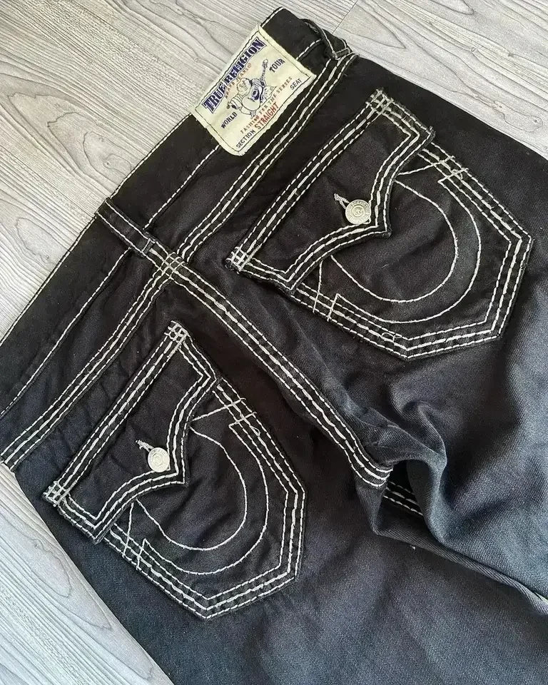 Embroidery Baggy Jeans Women Clothing Street Fashion Vintage Hip Hop Jeans Woman Casual Wide-leg Y2k Pants High Waited Jeans
