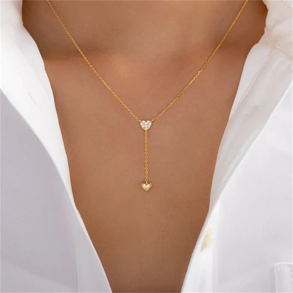 AIDE 925 Sterling Silver Personalized Snake Chain Adjustable Y Necklace Clavicle Pendant Chokers Necklace Women's Holiday Gifts