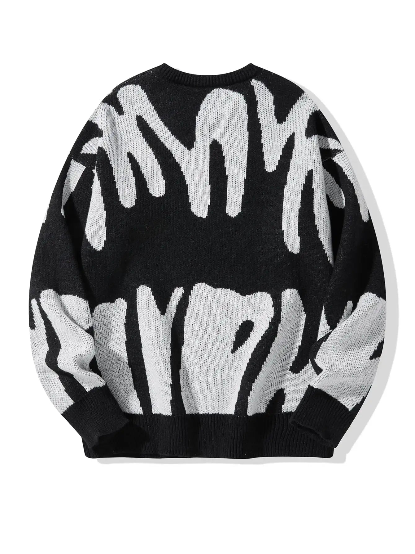 New Popular Spring & Fall Astronaut Star-Picking Jacquard Pattern Pullover Sweater Casual Round Neck Contrast Color Knitted Men'