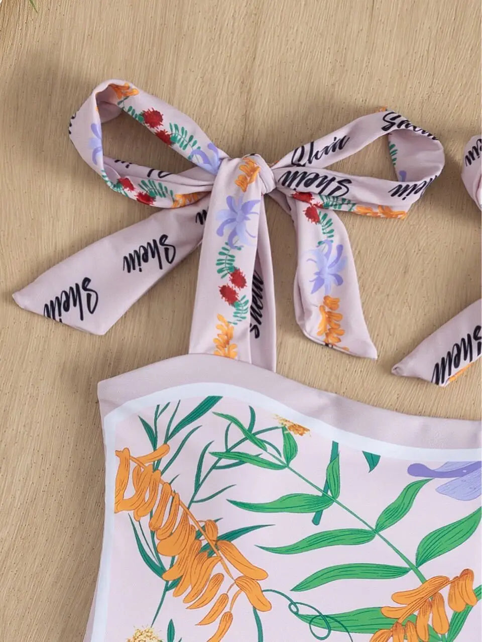 New Vintage Printed Double-sided Wear Swimming Bathing Suit Women Bandage Sexy One Piece Swimsuit Beachwear Swimwear Woman