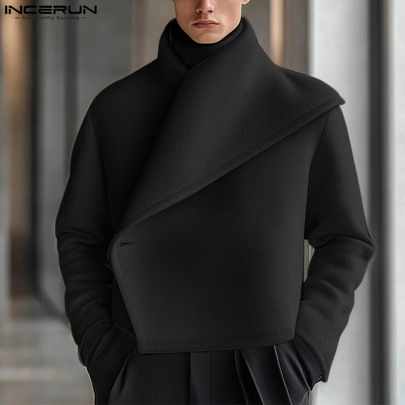 Stylish Casual Style Tops INCERUN New Men Deconstruction Design Solid Loose Jackets Handsome Male Long Sleeved Jackets Coat 2025